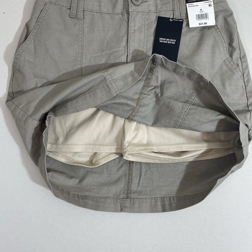 Lee Athletic Skort Mushroom Size 6 Comfort Waistband Pockets Stretch Shorts - Picture 8 of 12